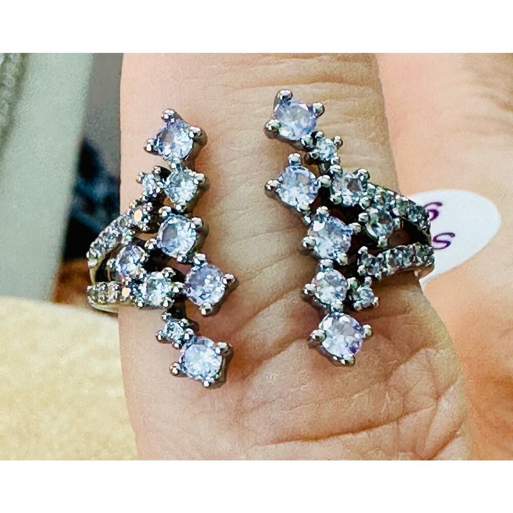 Bomb Party Lavender Topaz on Hematite Plating Ring Size 9 - Picture 4 of 4